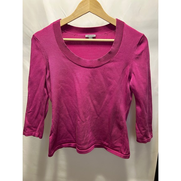 Ann Taylor Sweaters - Ann Taylor Silk Blend Sweater Womens SP Pink Good Scoop Neck 3/4 Sleeve 113187
